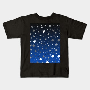 Stars In A Sea of Black to Dark Blue Gradation Kids T-Shirt